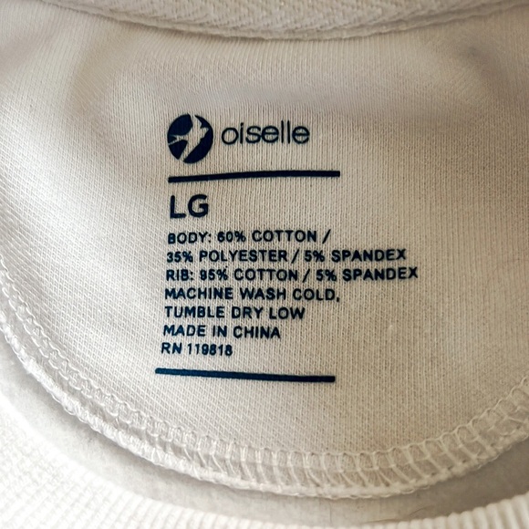 Oiselle Born and Raced Seattle White and Blue Crewneck Sweatshirt Womens Large - Picture 14 of 14